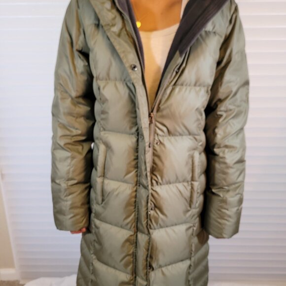 NEW EDDIE BAUER 650 FILL 80% GOOSE DOWN LODGE PARKA LONG COAT HOODED - Picture 2 of 8